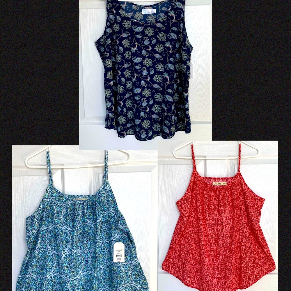 LOT of Three NWT Women’s Tank Tops, All Size XXL